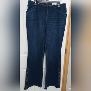 INC Women's Blue Jeans with Button Detail Plus Size 16W